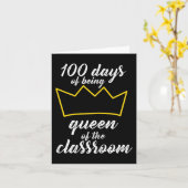 100日目の学校デザイン先生と学生 カード (黄色い花)