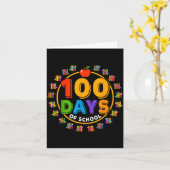 100日目の学校デザイン ハッピー100日目 カード (黄色い花)