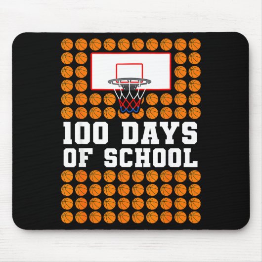 100日目の学校バスケットボールキッズ 100日間の学校生活 マウスパッド (正面)