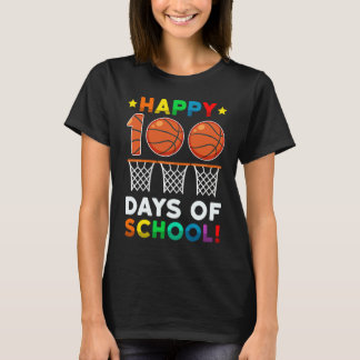 100日目の学校バスケットボール キッズ 少年 少女 先生用Tシャツ Tシャツ