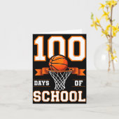100日目の学校バスケットボール キッズ 100日記念Sc カード (黄色い花)
