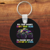 100日目の学校モンスタートラック少年たち100日 キーホルダー (正面)