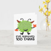 100日目の学校モンスター少年キッズアイ生き延びズ カード (黄色い花)