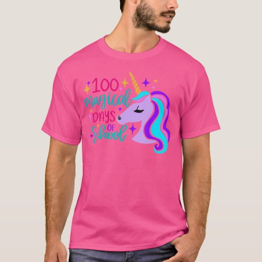 100日目の学校ユニコーンお祝い Tシャツ (正面)