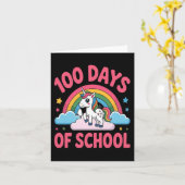 100日目の学校ユニコーンの節目 カード (黄色い花)