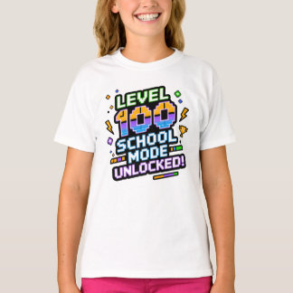 100日目の学校レベル100達成!スクールモード解除 Tシャツ