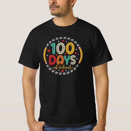 100日目の学校先生と生徒 Tシャツ (正面)