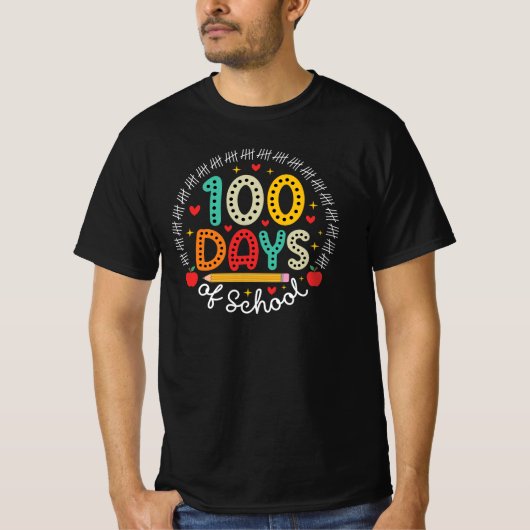 100日目の学校先生と生徒 Tシャツ (正面)
