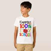 100日目の学校先生生徒子供100日目 Tシャツ (正面フル)