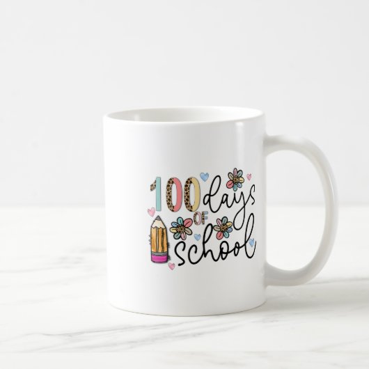 100日目の学校先生100日目の学校を祝うレトロ コーヒーマグカップ (右)