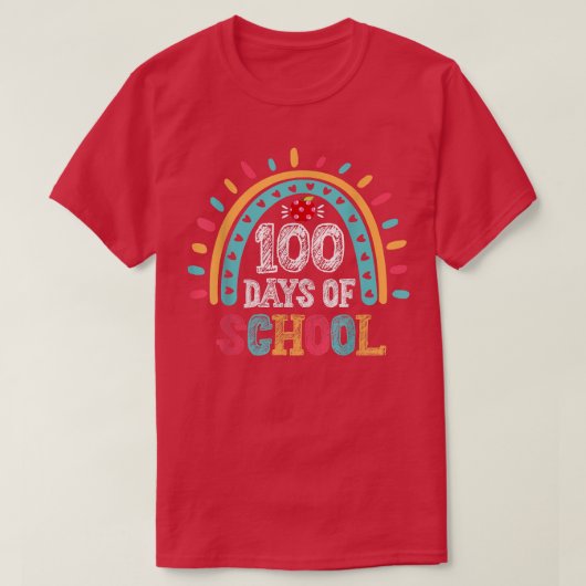 100日目の学校先生- 100日頭が切れる頼 Tシャツ (デザイン正面)