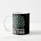 100日目の学校怪獣Googly Eye 生き延び 10 コーヒーマグカップ (左)