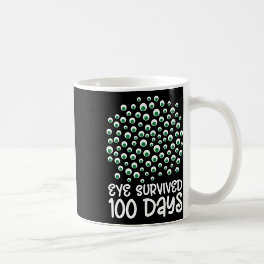 100日目の学校怪獣Googly Eye 生き延び 10 コーヒーマグカップ (右)