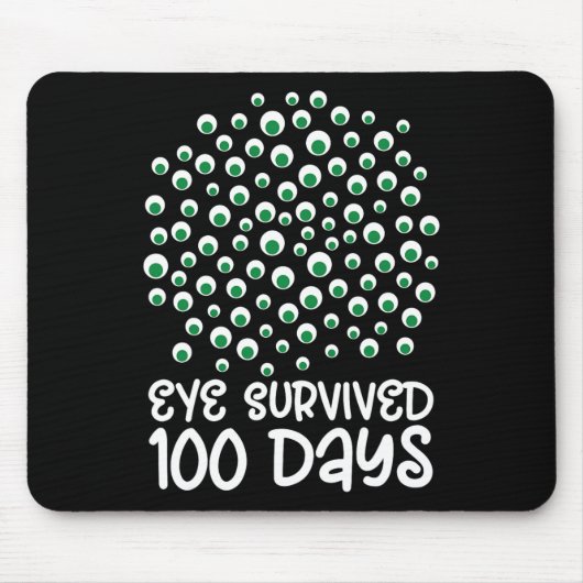 100日目の学校怪獣Googly Eye 生き延び 10 マウスパッド (正面)