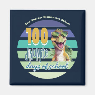 100日目の学校恐竜モノグラム マグネット