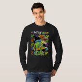 100日目の学校恐竜 ティラノサウルス 少年 キッズ Tシャツ (正面フル)