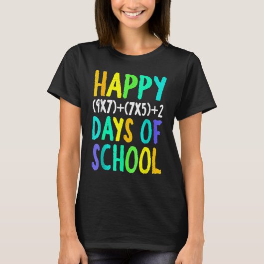 100日目の学校数学おもしろい式教え Tシャツ (正面)