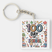100日目の学校楽しいTシャツ | カラフルな子供たちと