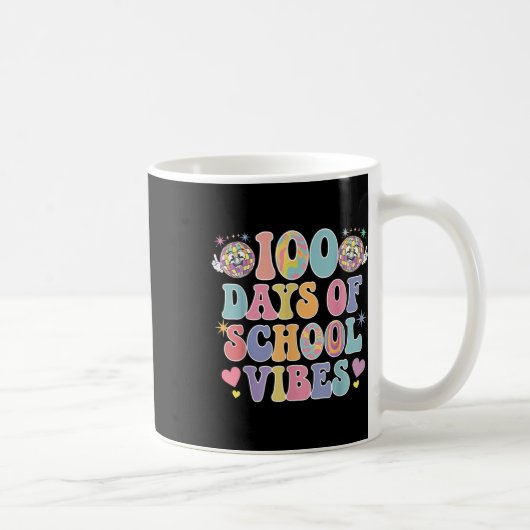 100日目の学校生活かわいいスマイル顔100日 コーヒーマグカップ (右)