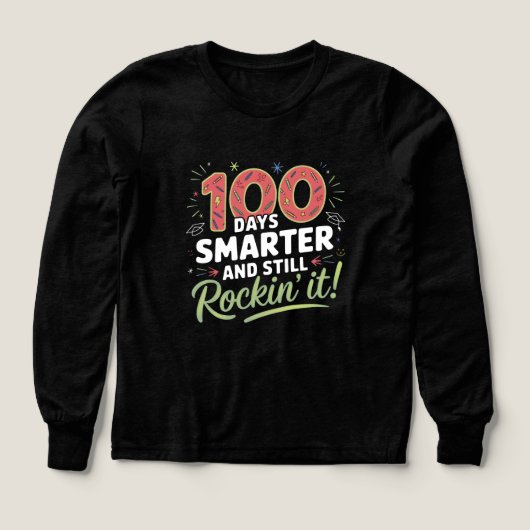 100日目の学校生活をお祝いするシャツ (デザイン正面)