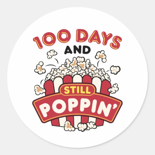 100日目の学校100日とStill Poppin ラウンドシール (正面)