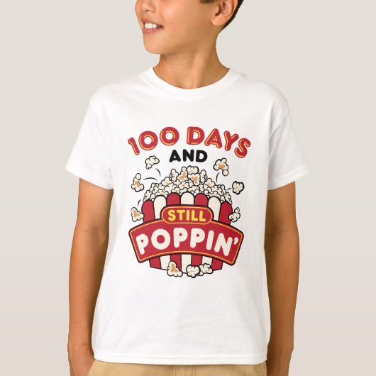 100日目の学校100日とStill Poppin Tシャツ (正面)