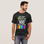 100日目の学校 お絵かきしよう 100日目先生ティー Tシャツ (正面フル)