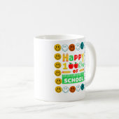 100日目の学校 かわいいスマイルフェイス コーヒーマグカップ (正面右)