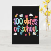 100日目の学校 かわいい カラフル 教室 カード (黄色い花)