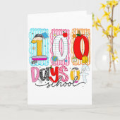 100日目の学校 かわいい カラフル 100日目 カード (黄色い花)
