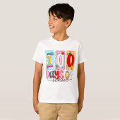 100日目の学校 かわいい カラフル 100日目 Tシャツ (正面フル)
