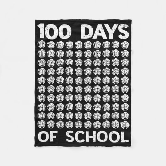 100日目の学校 サッカー 100日目の学校 男子 フリースブランケット (正面)
