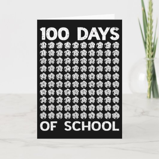 100日目の学校 サッカー 100日記念の日の少年たち カード (正面)