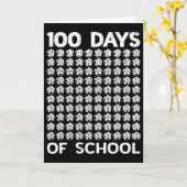 100日目の学校 サッカー 100日記念の日の少年たち カード (黄色い花)