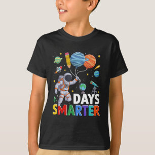 100日目の学校 スマートな宇宙飛行士 スペース Tシャツ