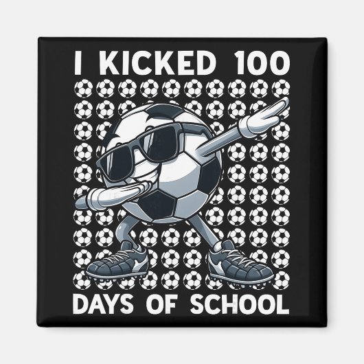 100日目の学校 ダビングサッカー 100日記念 マグネット (正面)