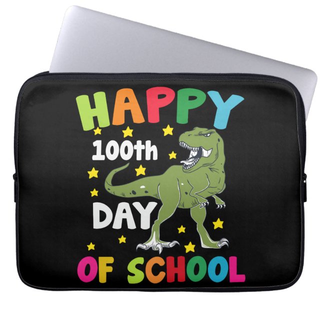 100日目の学校 ティラノサウルス 100日目の学校 ラップトップスリーブ (正面)