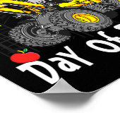 100日目の学校 ディガーショベル 学校の日 ポスター (角)