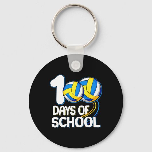 100日目の学校 バレーボール選手 100日お祝い キーホルダー (正面)