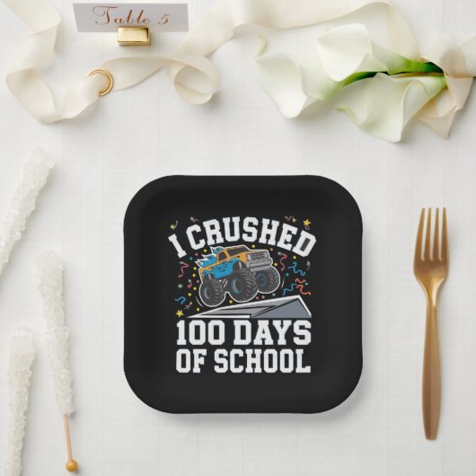 100日目の学校 モンスタートラック 100日目の学校 ペーパープレート (ウェディング)