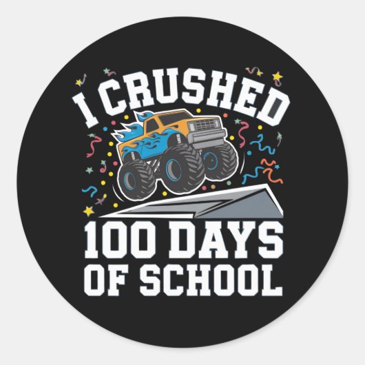 100日目の学校 モンスタートラック 100日目の学校 ラウンドシール (正面)