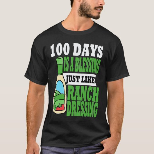 100日目の学校 ランチドレッシング 先生 生徒 Tシャツ (正面)