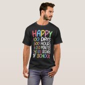 100日目の学校 算数教師 100日おめでとう Tシャツ (正面フル)