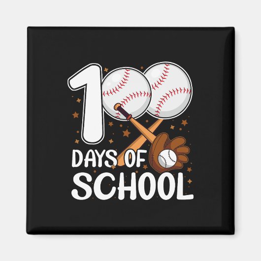 100日目の学校 野球のコーチ 野球部 学生 マグネット (正面)