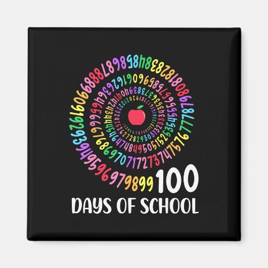 100日目の学校 100日目の算数の数字の先生K マグネット (正面)