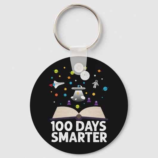 100日目の学校 100日目を迎えた賢い子 ブックカバー 宇宙 キーホルダー (正面)