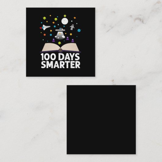 100日目の学校 100日賢い本 スペース スクエア名刺 (正面/裏面)