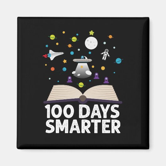 100日目の学校 100日賢くなった本 スペース マグネット (正面)