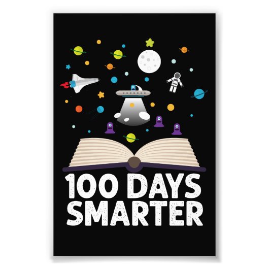100日目の学校 100日賢くなった スペースの本 フォトプリント            (正面)