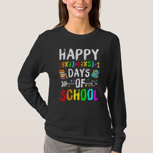 100日目の数学先生数学フォーミュラ幸せ100日 Tシャツ (正面)